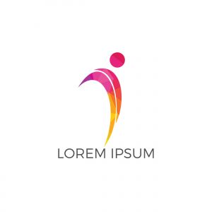 Health Center and Beauty salon logo design. Fitness logo. Human character logo. Leaf logo.	