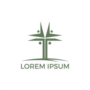 People church vector logo design template. Church and Christian organization logo.	