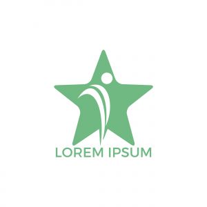 Health Center and Beauty salon logo design. Star Fitness logo design. Human character logo. Leaf logo.	