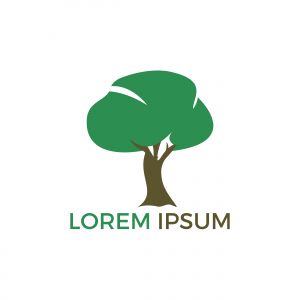 Green tree vector logo design. Natural product, organic shop, ecology company, alternative medicine, green unity, garden, farming, forest etc.	
