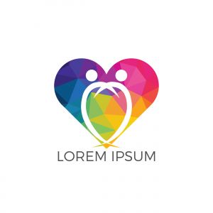 Friendship heart shape bonding together organic people logo. Concept of family and community people unity, love & solidarity social network.	