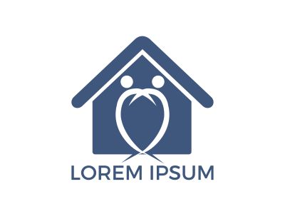 Home care logo design. House and people vector logo design.	