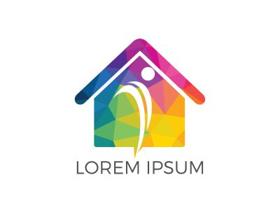 Health Center and Beauty salon logo design. Fitness home logo. Human character and home logo.	