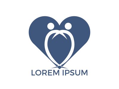 Friendship heart shape bonding together organic people logo. Concept of family and community people unity, love & solidarity social network.	