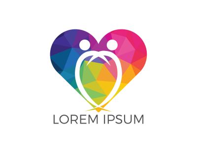 Friendship heart shape bonding together organic people logo. Concept of family and community people unity, love & solidarity social network.	