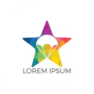 Parachute star shape logo design. Delivery air balloon symbol. Business corporate vector icon.	