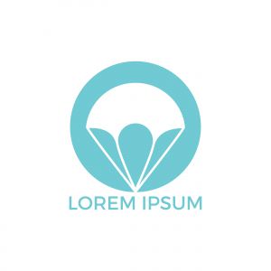 Parachute logo design. Delivery air balloon symbol. Business corporate vector icon.	