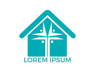 People home church logo design. Template logo for churches and Christian organizations cross	