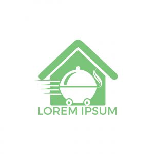 Food home delivery logo design. Fast delivery service sign.	