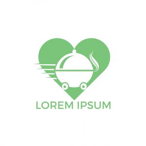Food love delivery logo design. Fast delivery service sign.	