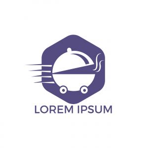 Food delivery logo design. Fast delivery service sign.	