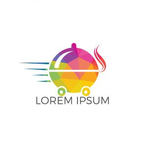 Food delivery logo design. Fast delivery service sign.	