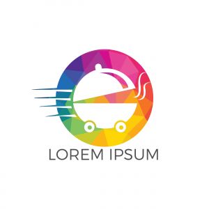 Food delivery logo design. Fast delivery service sign.	