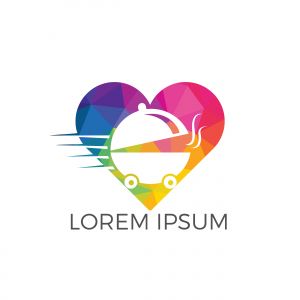 Food love delivery logo design. Fast delivery service sign.	