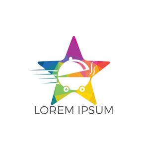 Star Food delivery logo design. Fast delivery service sign.	