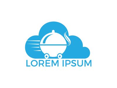 Cloud Food delivery logo design. Fast delivery service sign. Online food delivery service.	