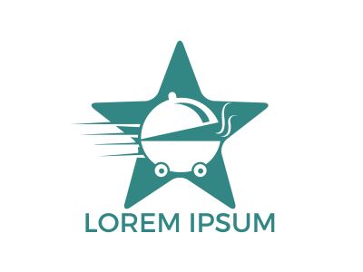 Star Food delivery logo design. Fast delivery service sign.	