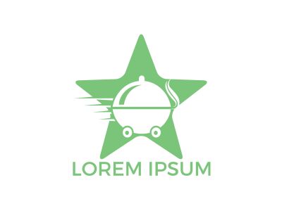 Star Food delivery logo design. Fast delivery service sign.	