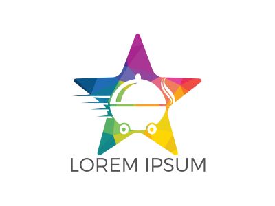 Star Food delivery logo design. Fast delivery service sign.	