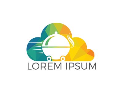 Cloud Food delivery logo design. Fast delivery service sign. Online food delivery service.	