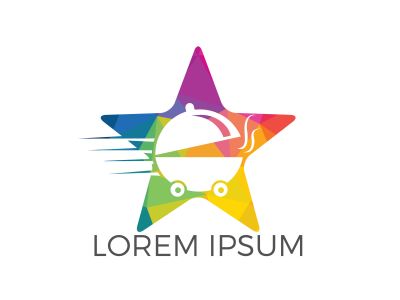 Star Food delivery logo design. Fast delivery service sign.	