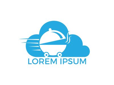 Cloud Food delivery logo design. Fast delivery service sign. Online food delivery service.	