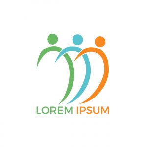 Human Character group and team vector logo design. Business and Community logo. Teamwork symbol. Social logo. Partnership people icon.	