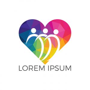 Adoption and Community care Logo. Simple concept for colorful community people heart logo.	
