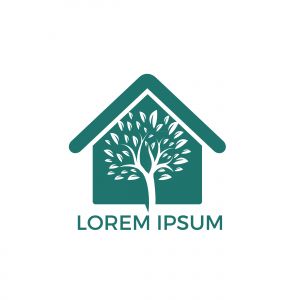 Green house logo design. Tree house logo design.	