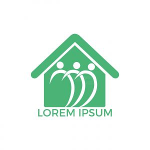 Community home logo. Adoption and community care center.	