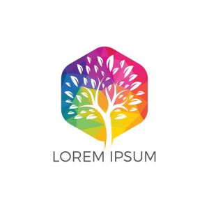 Green tree vector logo design. Natural product, organic shop, ecology company, alternative medicine, green unity, garden, farming, forest etc.	