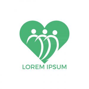 Adoption and Community care Logo. Simple concept for colorful community people heart logo.	