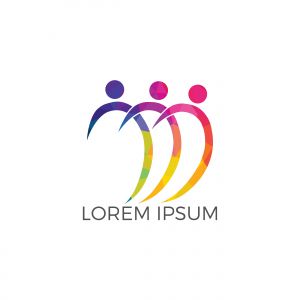 Human Character group and team vector logo design. Business and Community logo. Teamwork symbol. Social logo. Partnership people icon.	