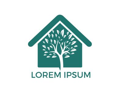 Green house logo design. Tree house logo design.	