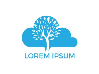 Cloud Tree Logo Design. Abstract logo of a tree in shape of cloud.	