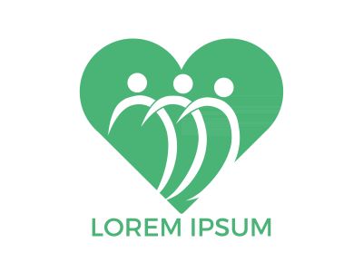 Adoption and Community care Logo. Simple concept for colorful community people heart logo.	