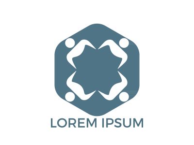 Human Character group and team vector logo design. Business and Community logo. Teamwork symbol. Social logo. Partnership people icon.	