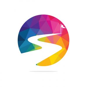 Way to success vector logo design. Creative road journey logo design sign.	