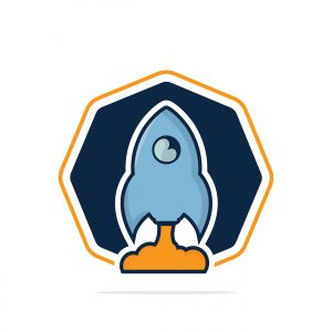  Rocket Vector Logo Design. Start up Rocket Space Ship Abstract Vector Logo.