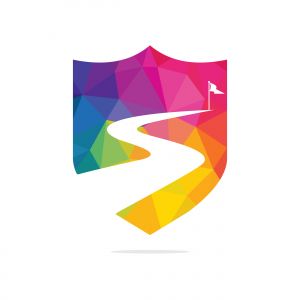 Way to success vector logo design. Creative road journey logo design sign.	