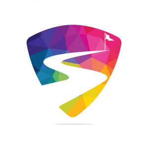 Way to success vector logo design. Creative road journey logo design sign.	