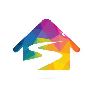 Way to success vector logo design. Creative road journey logo design sign.	