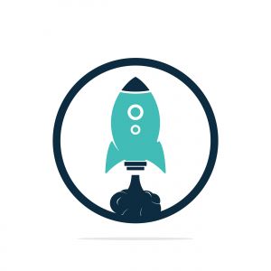  Rocket Vector Logo Design. Start up Rocket Space Ship Abstract Vector Logo.