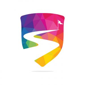 Way to success vector logo design. Creative road journey logo design sign.	