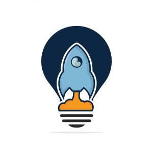 Rocket Vector Logo Design. Start up Rocket Space Ship Abstract Vector Logo.