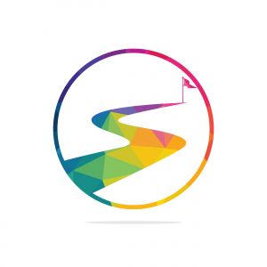 Way to success vector logo design. Creative road journey logo design sign.	