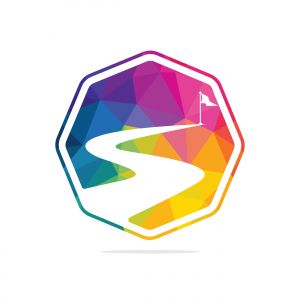 Way to success vector logo design. Creative road journey logo design sign.	