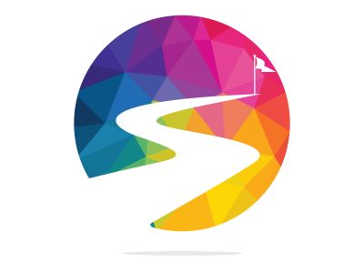 Way to success vector logo design. Creative road journey logo design sign.	