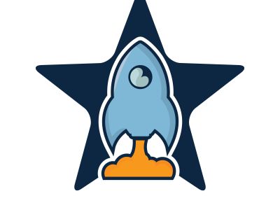  Star Rocket Vector Logo Design. Start up Rocket Space Ship Abstract Vector Logo.