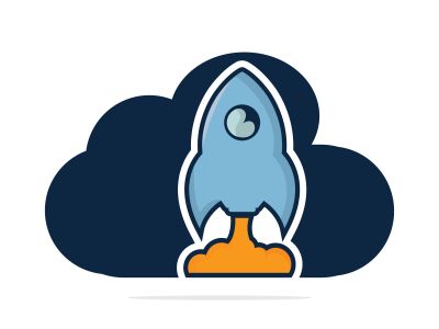  Rocket and cloud logo design. Start up and transport logo.